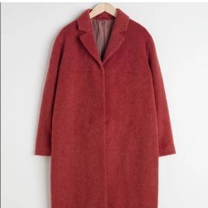 & Other Stories red wool coat, size 6